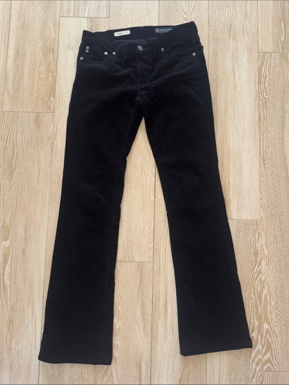 AG Adriano Goldschmied Black Corduroy Angel Bootcut 26